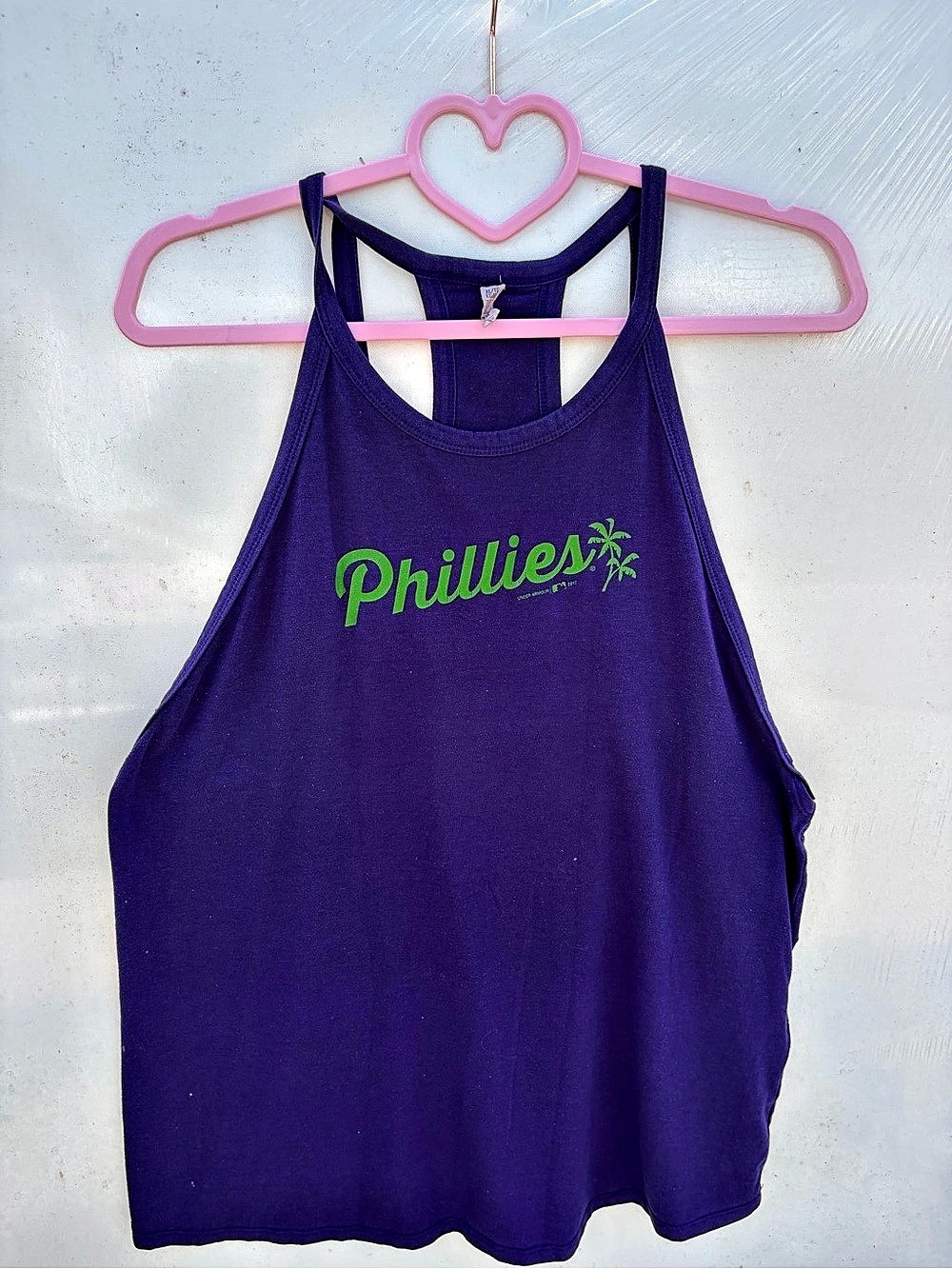 Under Armour Phillies Purple & Green Racerback Tank Size XL